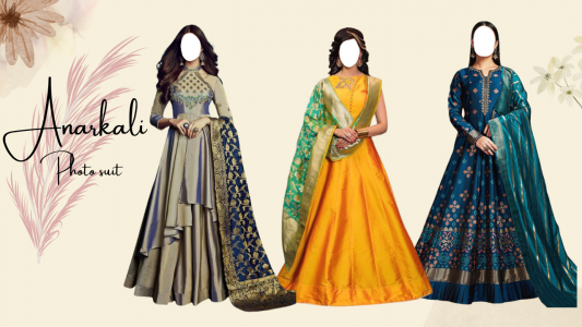 اسکرین شات 1 برنامه Anarkali Dress Photo Suit