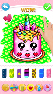 اسکرین شات 2 برنامه Cupcakes Coloring Book Glitter