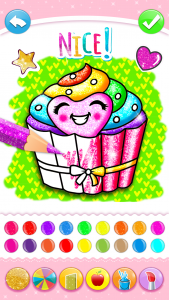 اسکرین شات برنامه Cupcakes Coloring Book Glitter 5