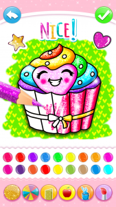 اسکرین شات 5 برنامه Cupcakes Coloring Book Glitter
