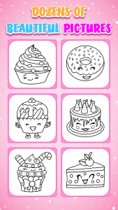 اسکرین شات 3 برنامه Cupcakes Coloring Book Glitter