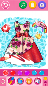 اسکرین شات برنامه Glitter Dress Coloring Game 2