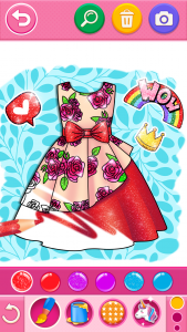 اسکرین شات برنامه Glitter dress coloring and dra 2