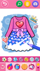 اسکرین شات برنامه Glitter Dress Coloring Game 1