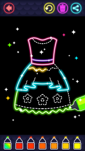اسکرین شات برنامه Glitter Dress Coloring Game 5