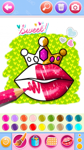 اسکرین شات برنامه Glitter lips coloring game 1