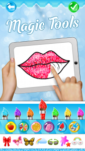 اسکرین شات 7 برنامه Glitter lips coloring game