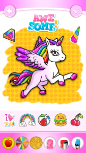 اسکرین شات برنامه Unicorn Coloring Book Glitter 4