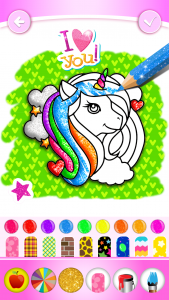 اسکرین شات برنامه Unicorn Coloring Book Glitter 2