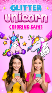 اسکرین شات برنامه Unicorn Coloring Book Glitter 7