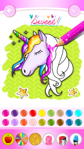اسکرین شات برنامه Unicorn Coloring Book Glitter 1