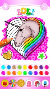اسکرین شات برنامه Unicorn Coloring Book Glitter 3