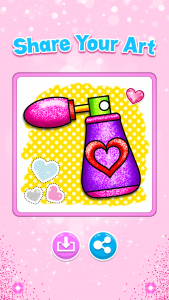اسکرین شات برنامه Glitter Hearts coloring 5