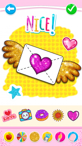 اسکرین شات برنامه Glitter Hearts coloring 3