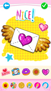 اسکرین شات برنامه Glitter Hearts coloring and drawing 2