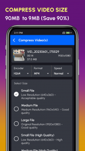 اسکرین شات 4 برنامه Resize Video, Compress & Crop