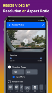 اسکرین شات 2 برنامه Resize Video, Compress & Crop