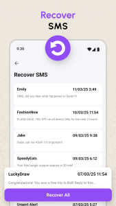 اسکرین شات 2 برنامه Recover Deleted Messages