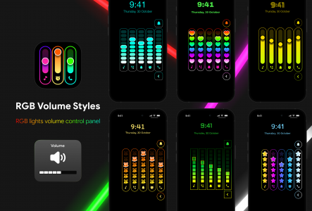 اسکرین شات 1 برنامه Neon LED Volume - Volume Style