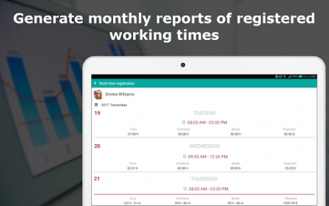 اسکرین شات برنامه Work time tracking, work schedule - Worker 24 8
