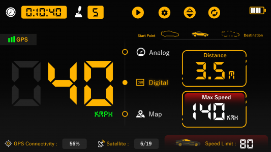 اسکرین شات 1 برنامه GPS Speedometer: Car Dash Cam