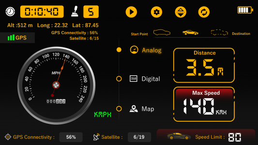 اسکرین شات 5 برنامه GPS Speedometer: Car Dash Cam