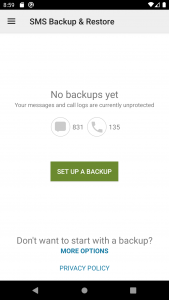 اسکرین شات برنامه SMS Backup & Restore 1