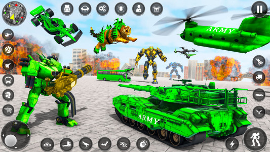 اسکرین شات برنامه Army Tank Robot 3D Car Games 4