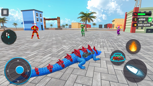 اسکرین شات 2 برنامه Crocodile Animal Robot Games