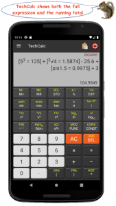 اسکرین شات 1 برنامه TechCalc Scientific Calculator