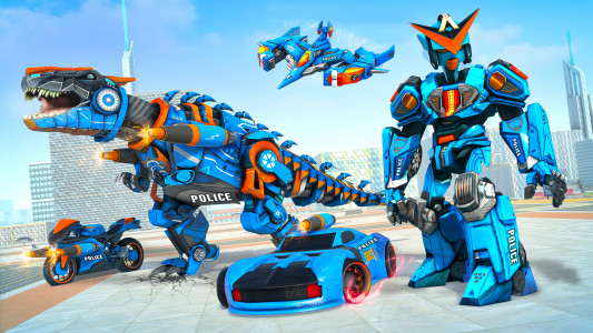 اسکرین شات بازی Police Robot Car: Dino robots 4