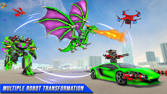 اسکرین شات بازی Monster Robot Wars: New Dragon Robot Car Game 2021 1