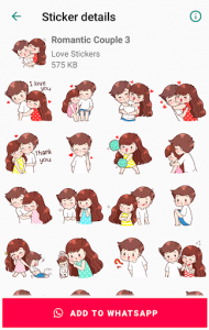 اسکرین شات برنامه Romantic Couple Stickers for WhatsApp - WAStickers 4