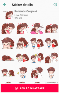 اسکرین شات برنامه Romantic Couple Stickers for WhatsApp - WAStickers 5