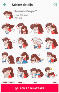 اسکرین شات برنامه Romantic Couple Stickers for WhatsApp - WAStickers 8