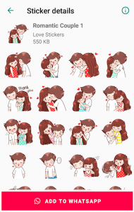 اسکرین شات برنامه Romantic Couple Stickers for WhatsApp - WAStickers 2