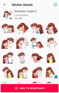 اسکرین شات برنامه Romantic Couple Stickers for WhatsApp - WAStickers 6