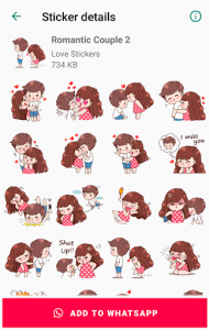 اسکرین شات برنامه Romantic Couple Stickers for WhatsApp - WAStickers 3