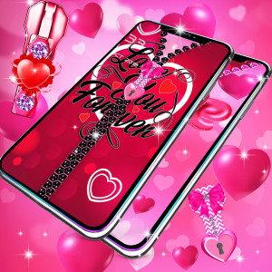 اسکرین شات 3 برنامه Romantic lock screen
