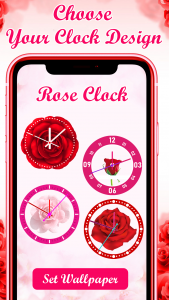 اسکرین شات برنامه Rose Clock Live Rose Wallpaper 7