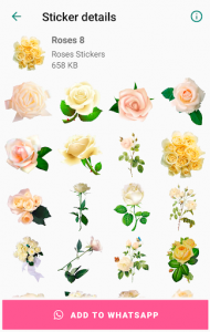 اسکرین شات برنامه New WAStickerApps Roses 🌹 Flowers Stickers 💐🌷🌺 6