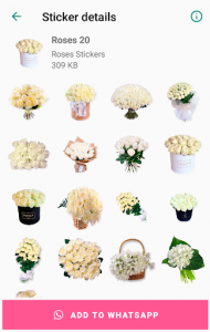 اسکرین شات برنامه New WAStickerApps Roses 🌹 Flowers Stickers 💐🌷🌺 8