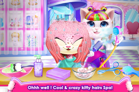 اسکرین شات برنامه Fluffy Kitty Hair Salon 4