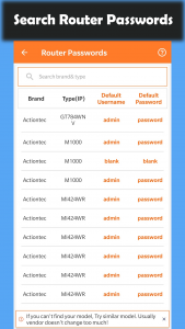 اسکرین شات برنامه WiFi Router Passwords - Setup 2