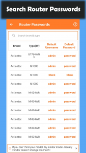 اسکرین شات 2 برنامه WiFi Router Passwords - Setup