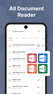 اسکرین شات برنامه Word, PDF, XLS, PPT: A1 Office 2