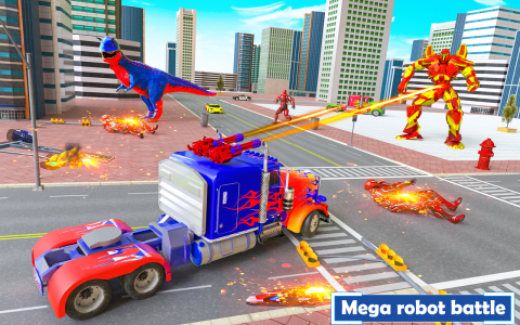 اسکرین شات بازی Limo Car Dragon Robot Car Game 1
