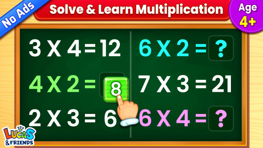 اسکرین شات 1 بازی Kids Multiplication Math Games