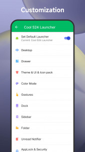 اسکرین شات برنامه Cool S24 Launcher Galaxy OneUI 8