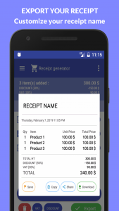 اسکرین شات برنامه Receipt Generator 3